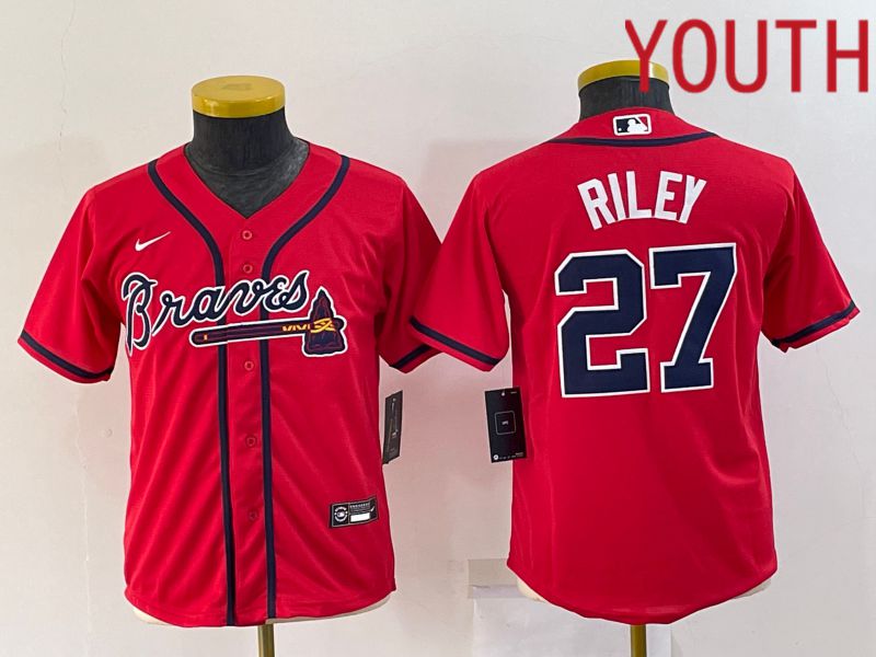 Cheap Youth Atlanta Braves 27 Riley Red Game 2022 Nike MLB Jerseys